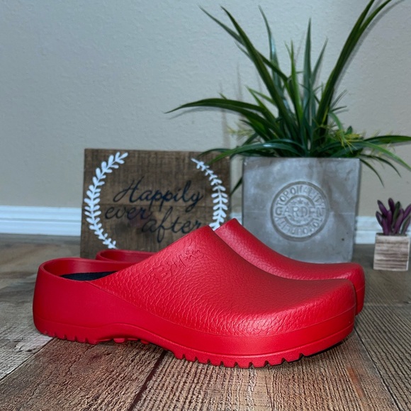 Birkenstock Shoes - Birkenstock Super Birki Red Clogs Size 41